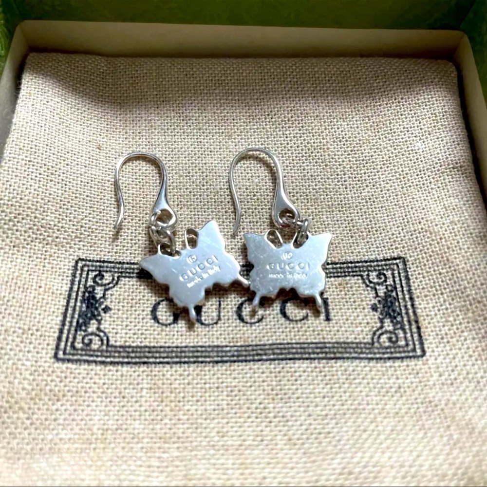 GUCCI Italian Luxury Butterfly Earrings 925 Sterling silver